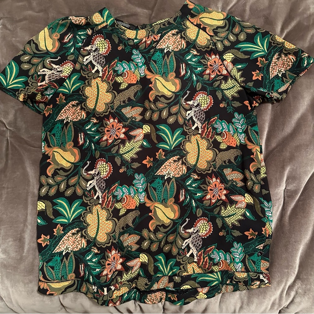 Scotch & Soda Black and Green Short Sleeve Tee
